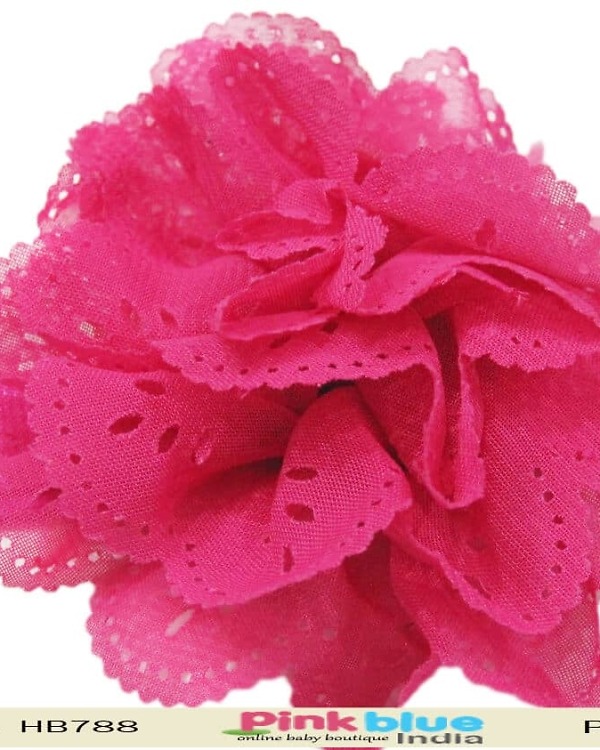 Deep pink toddler girl hairband for birthday outfit, vibrant and stylish