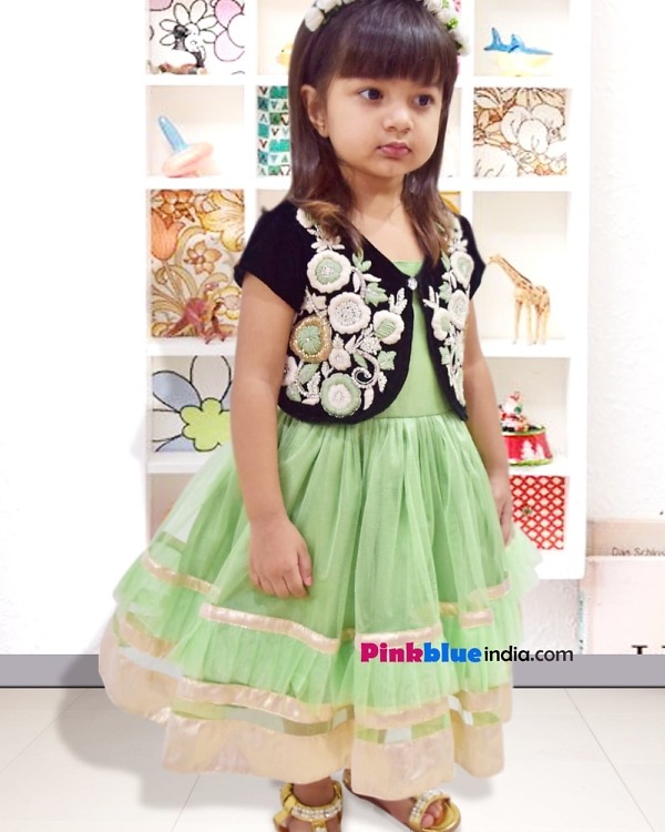 Baby girl designer party dress for birthday celebration trendy festive outfit