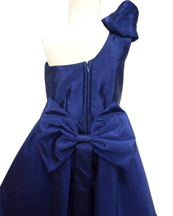 Designer one shoulder gown baby girl stylish birthday party dress elegant look