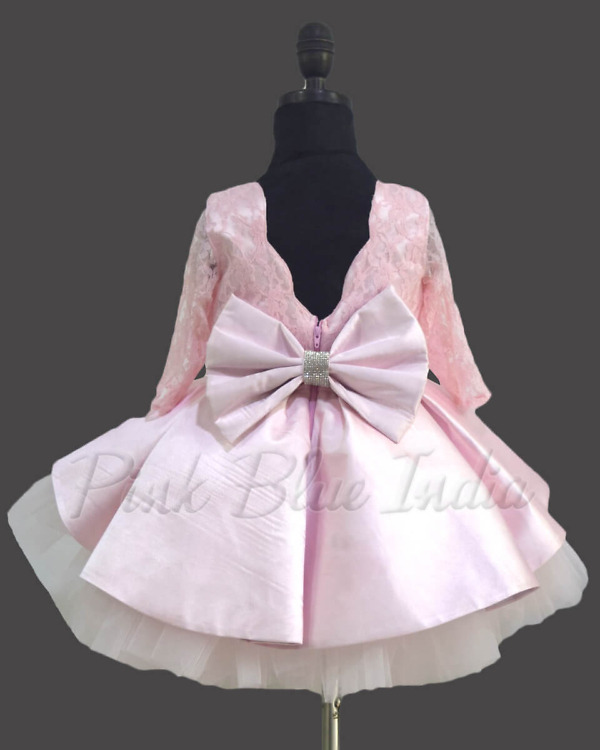 Designer box pleat party dress for girls birthday wear stylish look