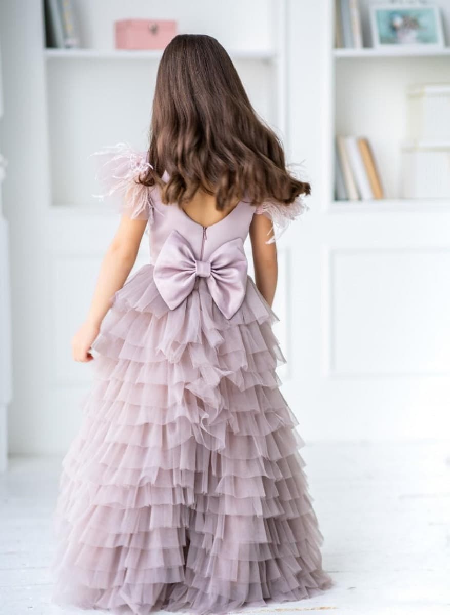 Designer lavender birthday gown for girls stylish elegant party wear