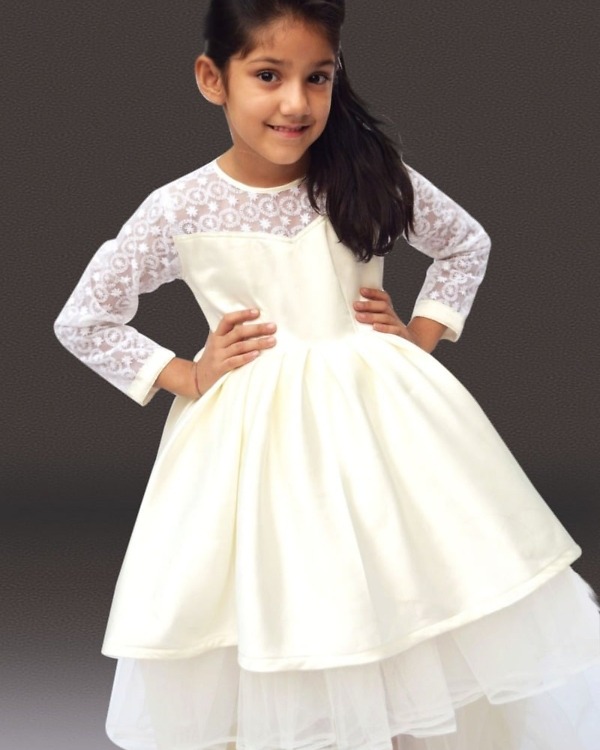 Kids designer high low dress party wedding stylish modern outfit