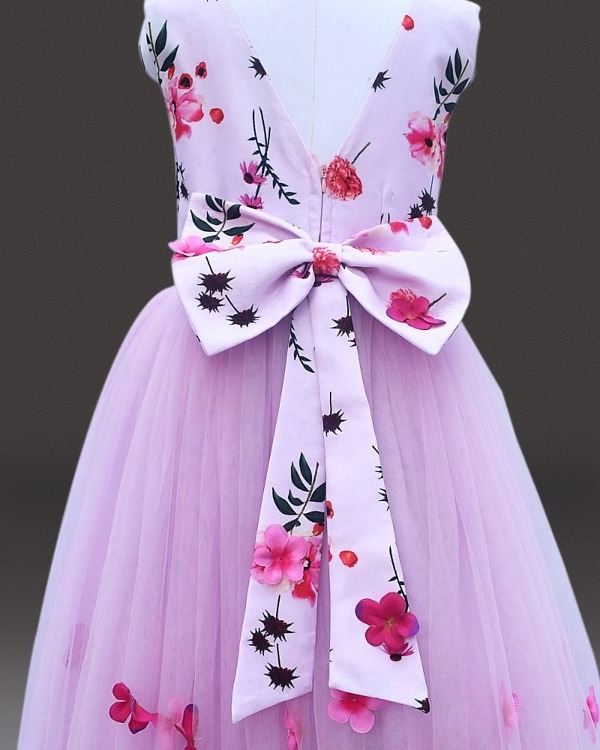 Designer lavender gown for girls elegant birthday outfit