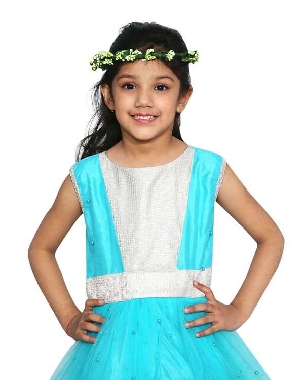 Kids girl tiered frill gown party wear stylish birthday elegant outfit