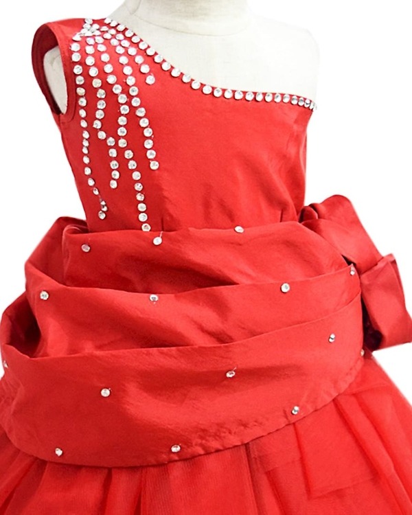 Kids designer one shoulder ball gown birthday party wear elegant princess style