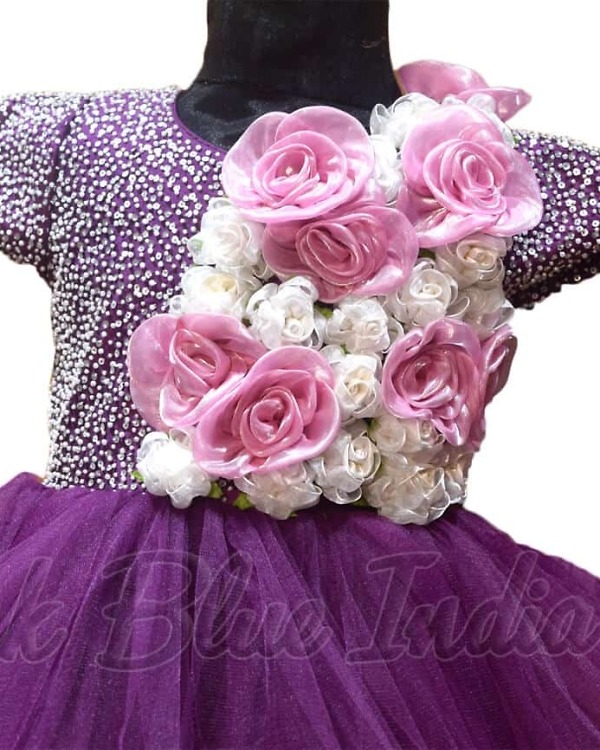 Girls pearl work party gown designer wedding occasion outfit