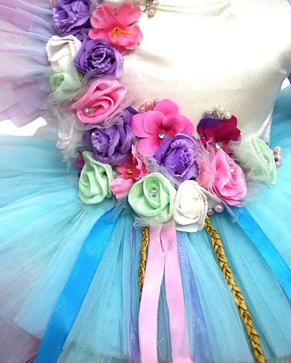 Designer unicorn rainbow dress baby girl birthday celebration outfit stylish wear