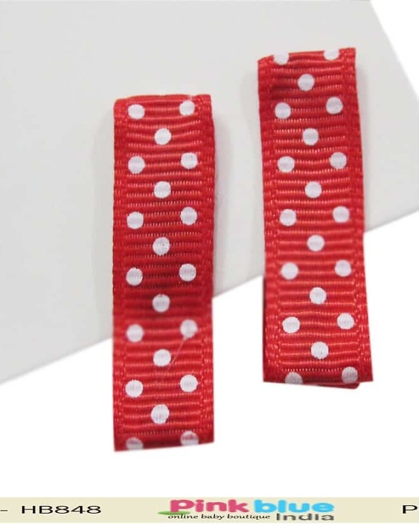 Kids red rectangle hair clips bold party accessory stylish festive hair styling