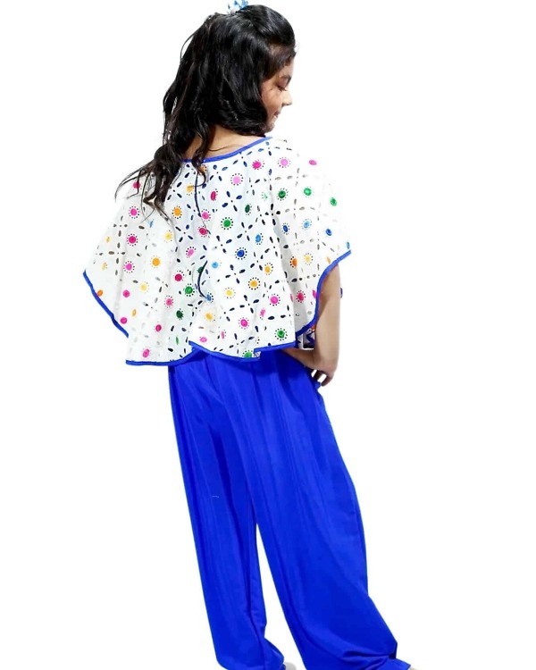 Designer cape style jumpsuit for kids stylish party outfit