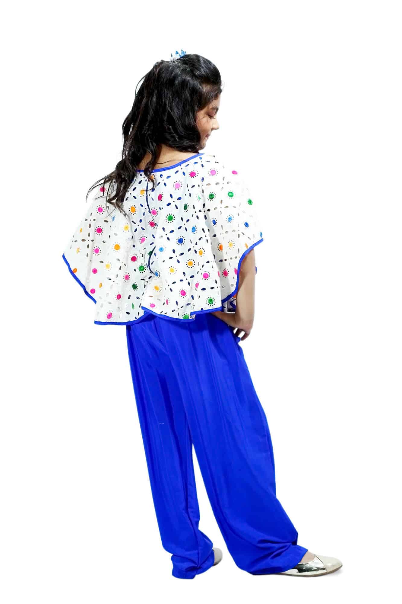 Designer cape style jumpsuit for kids stylish party outfit