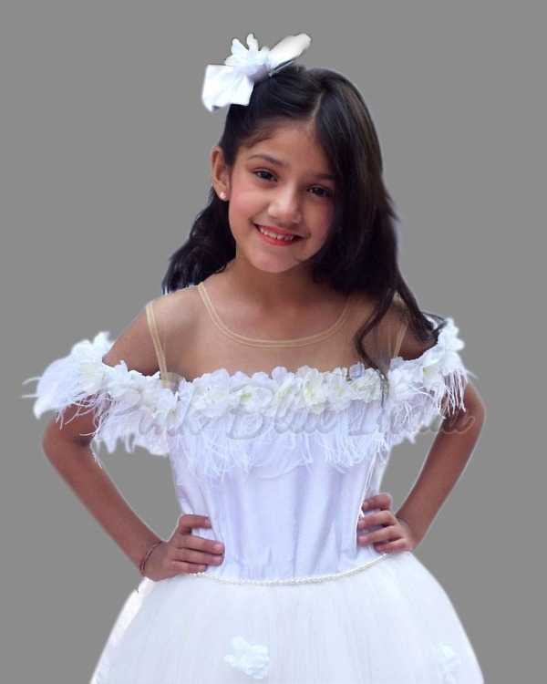 White party gown for girls birthday stylish princess wear