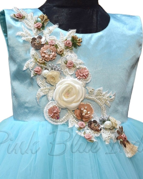 Elsa inspired blue dress for girls birthday party princess outfit