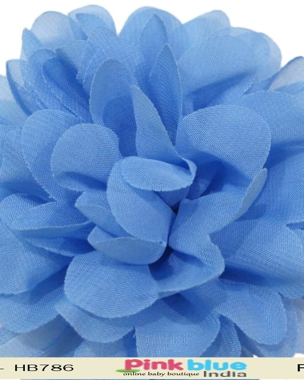 Infant girl blue net headband elegant party accessory stylish festive look