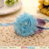 Baby girl sky blue floral headband birthday party wear stylish