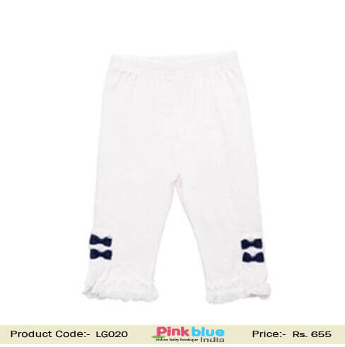 White baby girl leggings elegant party wear stylish comfort