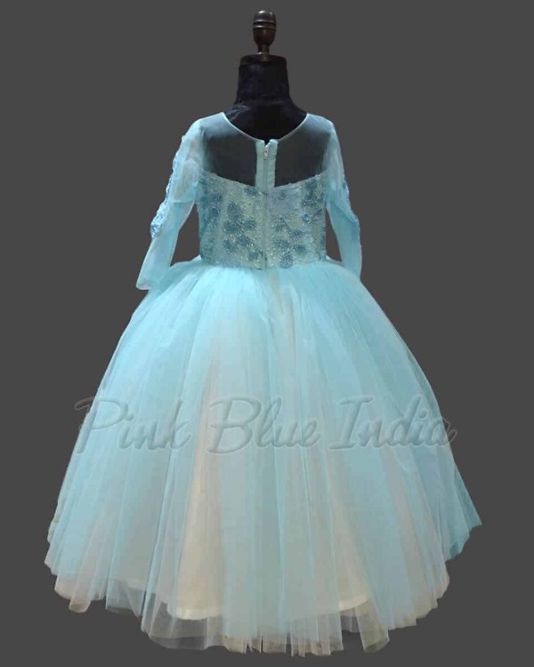 Elsa costume gown for girls, stylish birthday party outfit