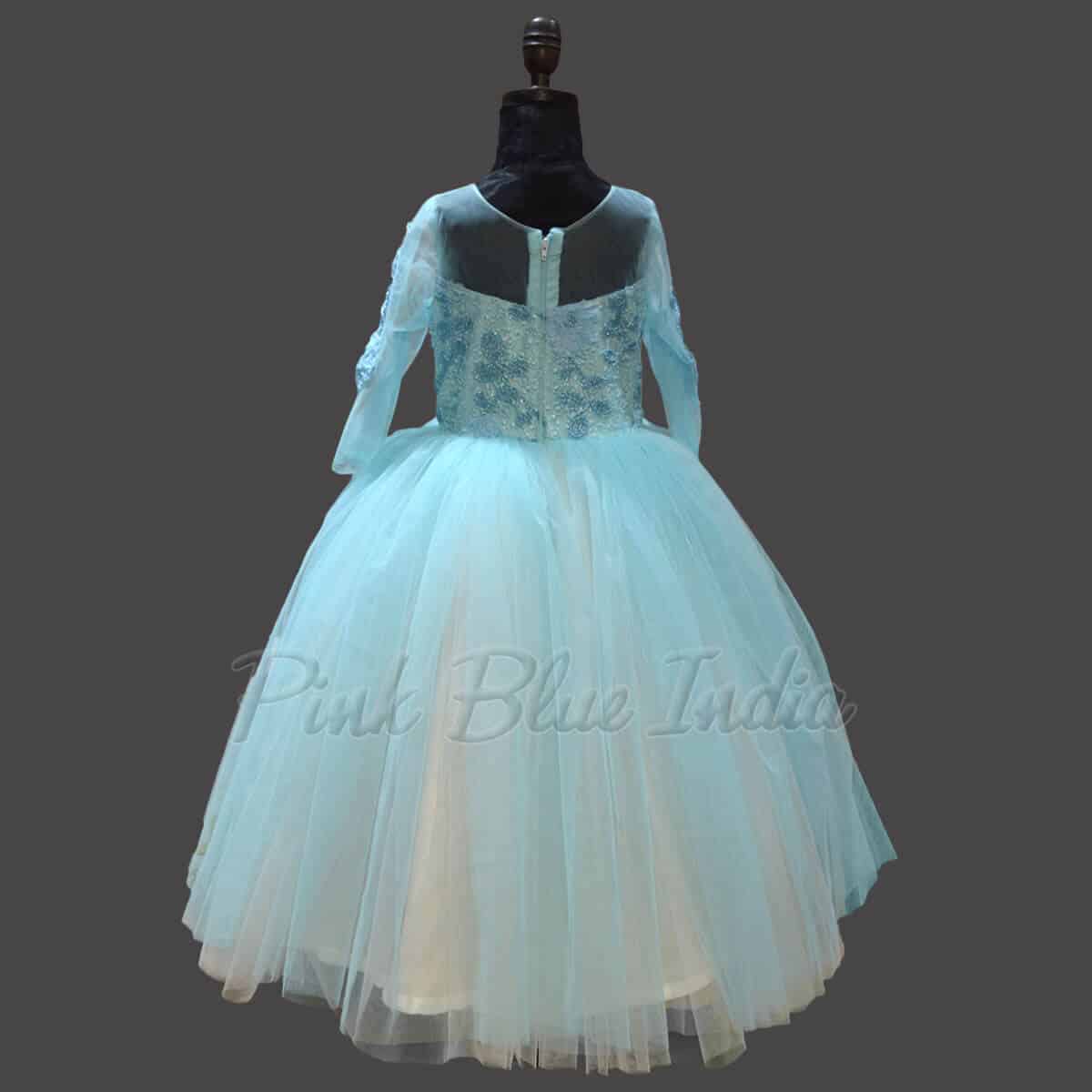 Elsa costume gown for girls, stylish birthday party outfit