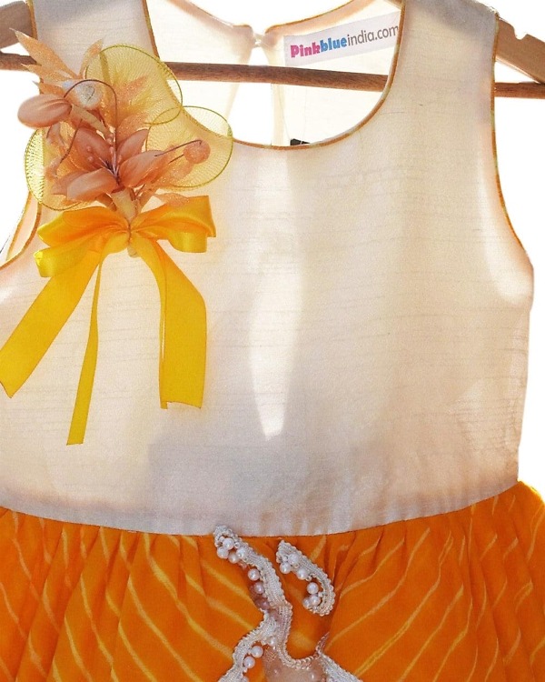 Leheriya frock for baby girl Rajasthani ethnic party wear vibrant