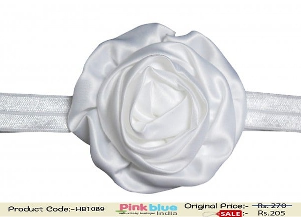 Exclusive white hairband for girls party wear elegant look