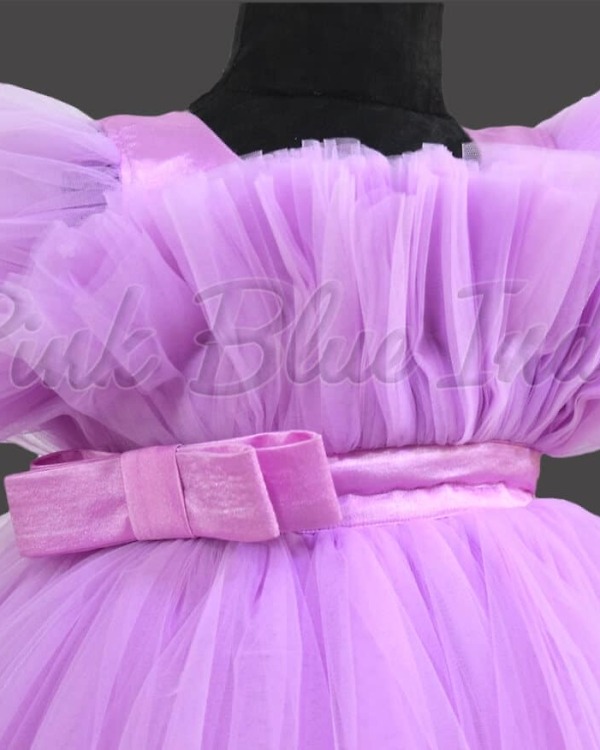 Floral bouquet dress kids lavender party wear elegant outfit