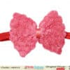 Peach red floral bow hairband for girls wedding, vibrant and stylish look