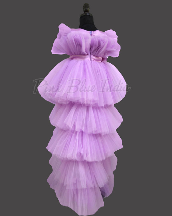 Lavender floral dress for girls soft party wear stylish outfit