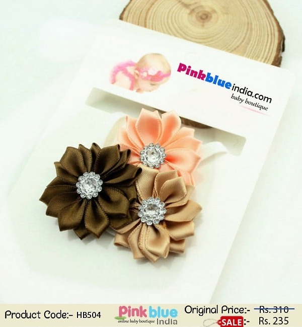 Floral newborn baby girl headband for celebration, soft and adorable gift
