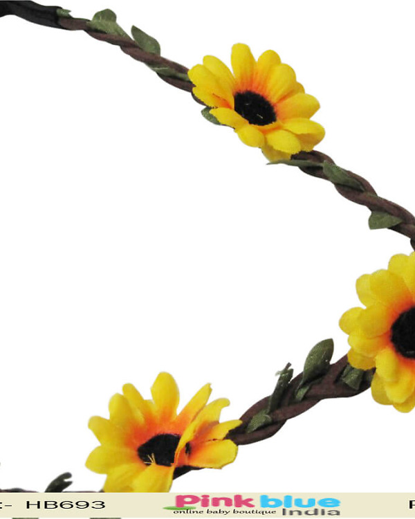 Infant girl floral headband ethnic party accessory stylish festive look