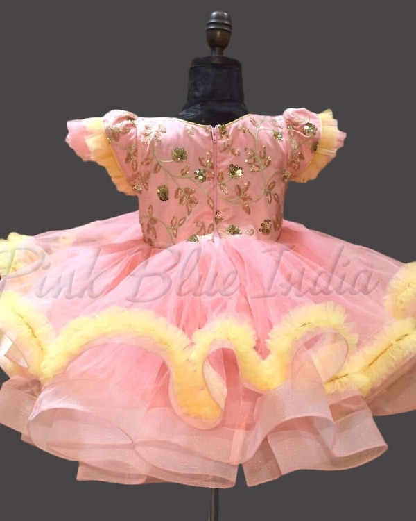 Fluffy gown for girls birthday party wear stylish elegant outfit