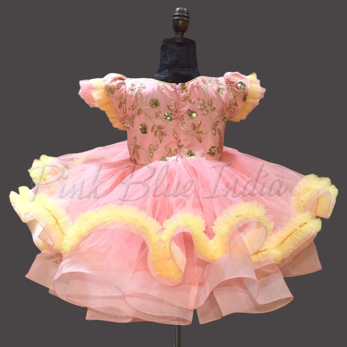 Fluffy gown for girls birthday party wear stylish elegant outfit