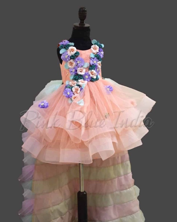 Girls birthday gown stylish party wear elegant celebration outfit