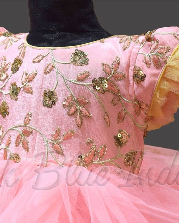 Pink fluffy dress for girls birthday party wear cute stylish outfit