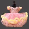 Pink fluffy birthday gown for girls party wear stylish elegant outfit