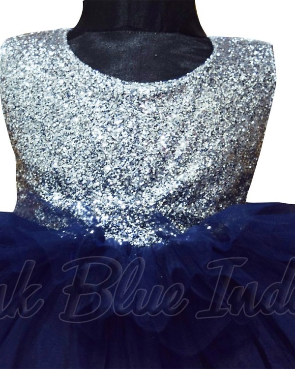 Blue designer gown for girls stylish party wear elegant birthday outfit