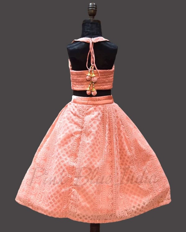 Girls chikankari lehenga traditional festive celebration outfit
