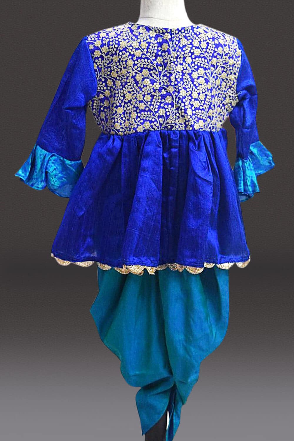 Kids girl peplum top dhoti pants ethnic set festive wear stylish cute outfit