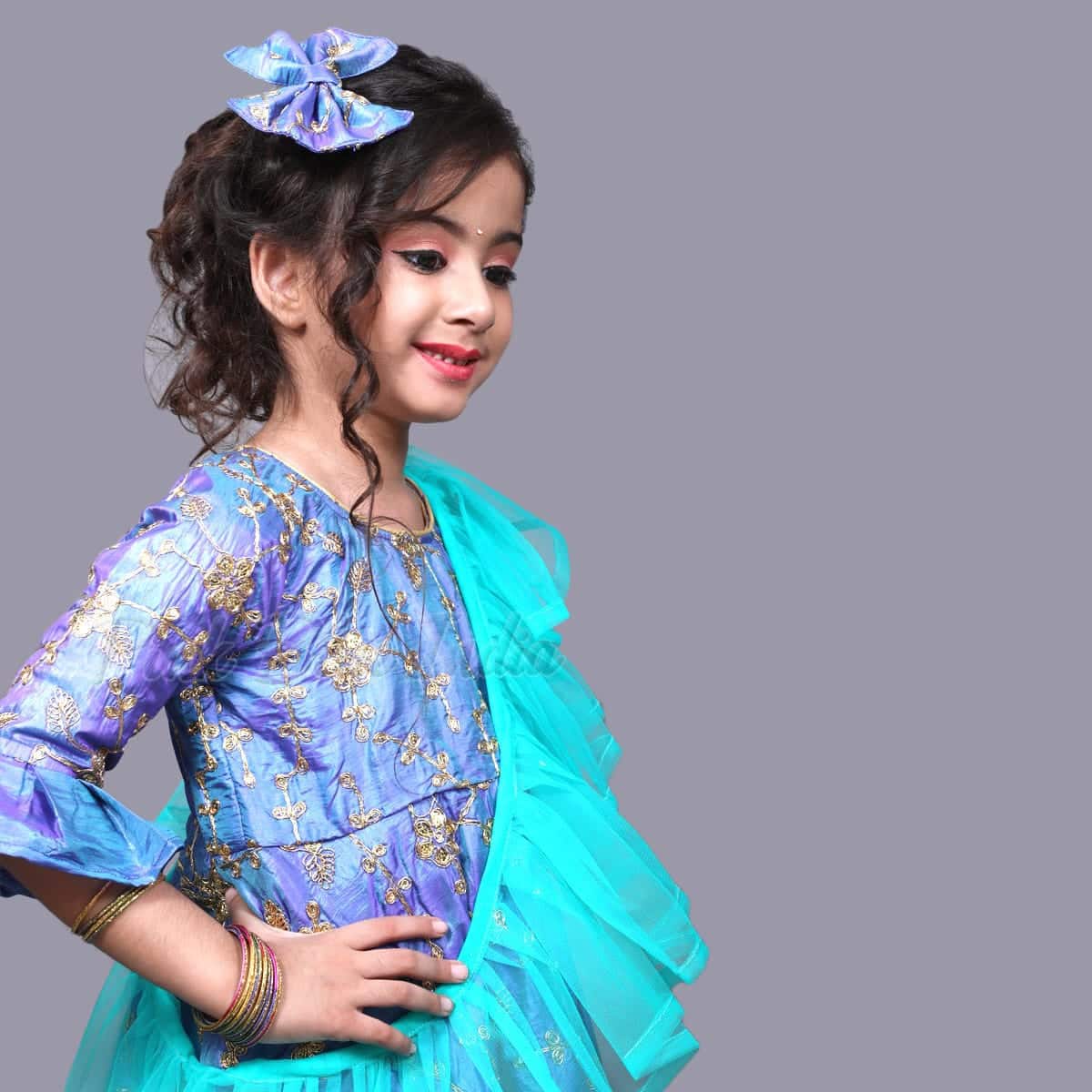 Girls ethnic gown for festive function stylish traditional outfit