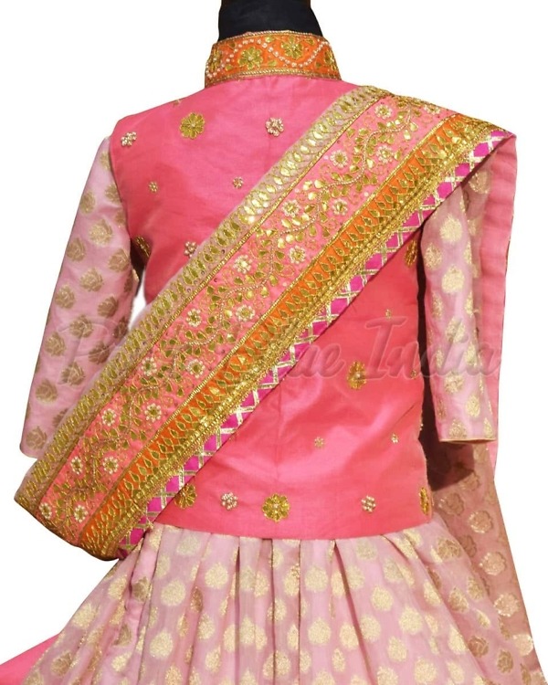 Gota patti work lehenga for girls stylish wedding festive outfit
