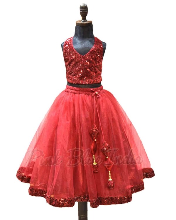 Girls halter neck lehenga set for wedding party elegant stylish wear