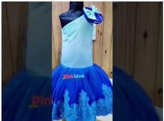 Blue ombre dress for girls stylish birthday party elegant outfit