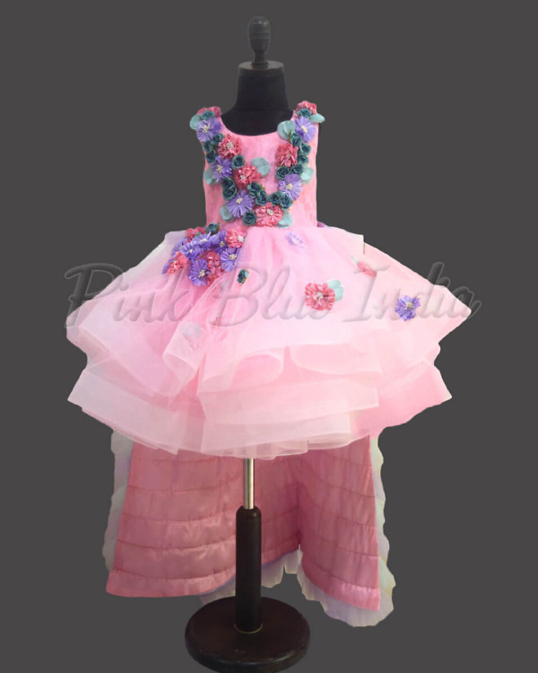 Girls pink birthday dress party wear elegant stylish celebration outfit