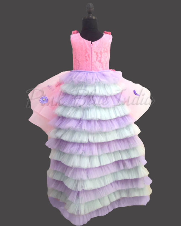 Kids girls pink birthday party dress stylish cute celebration wear outfit