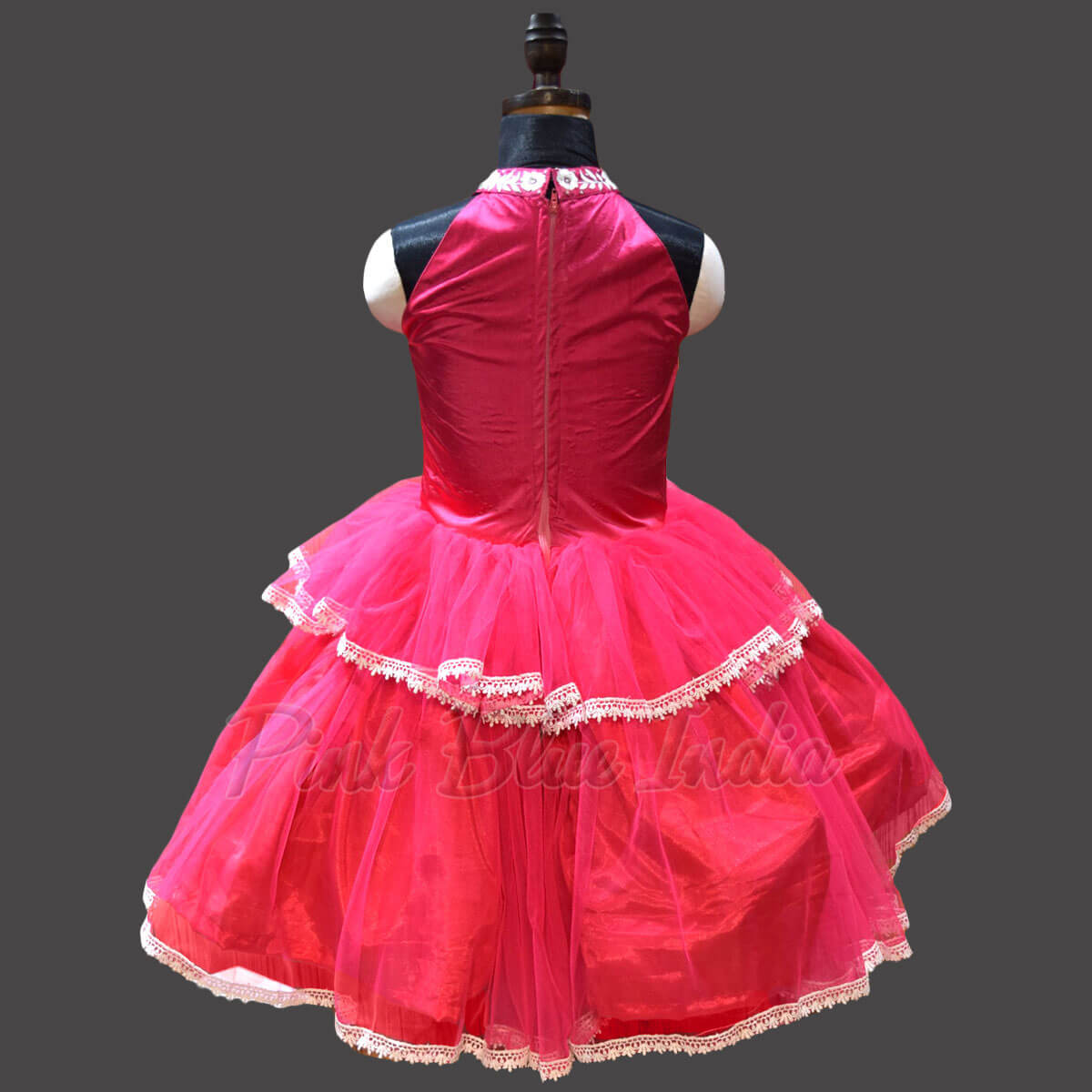 Pink halter neck party dress for girls birthday stylish outfit