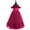 Plum feather birthday gown for girls stylish party wear special occasion