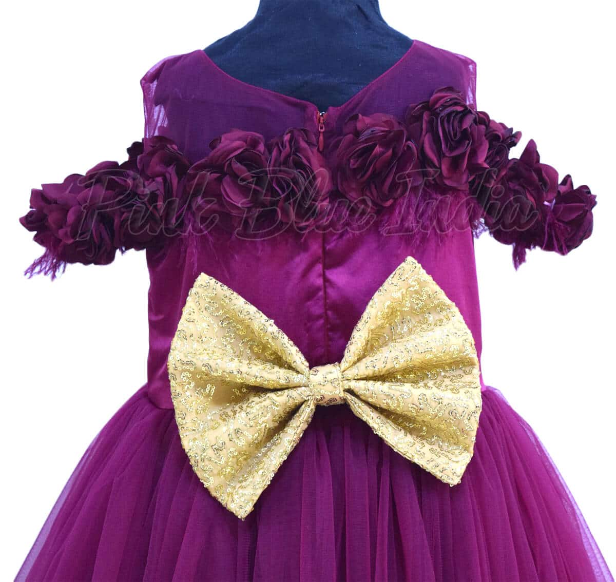 Plum color gown for girls birthday party wear stylish elegant outfit