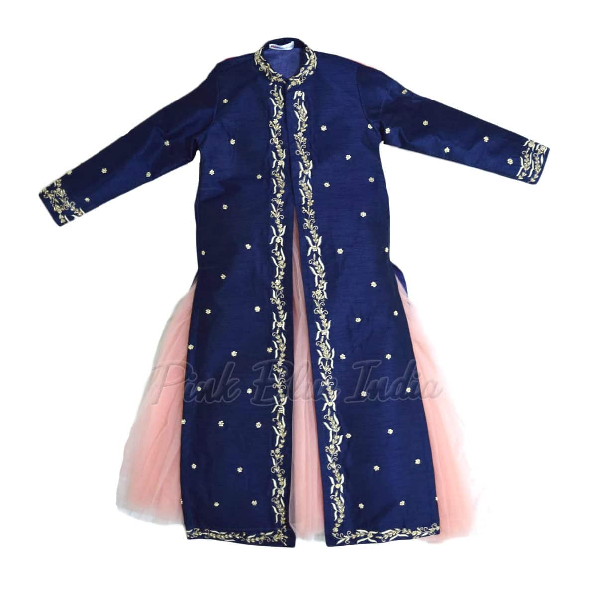 Skirt with blue jacket for girls wedding party stylish ethnic outfit