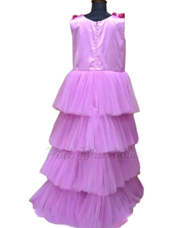 Tiered gown dress for baby girl pastel layered birthday party elegant outfit