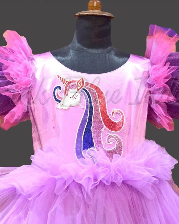Unicorn gown dress for girls stylish birthday party outfit