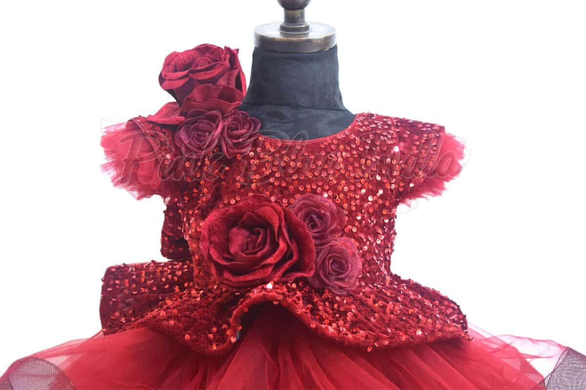 Girls velvet party gown for birthday wear elegant stylish outfit