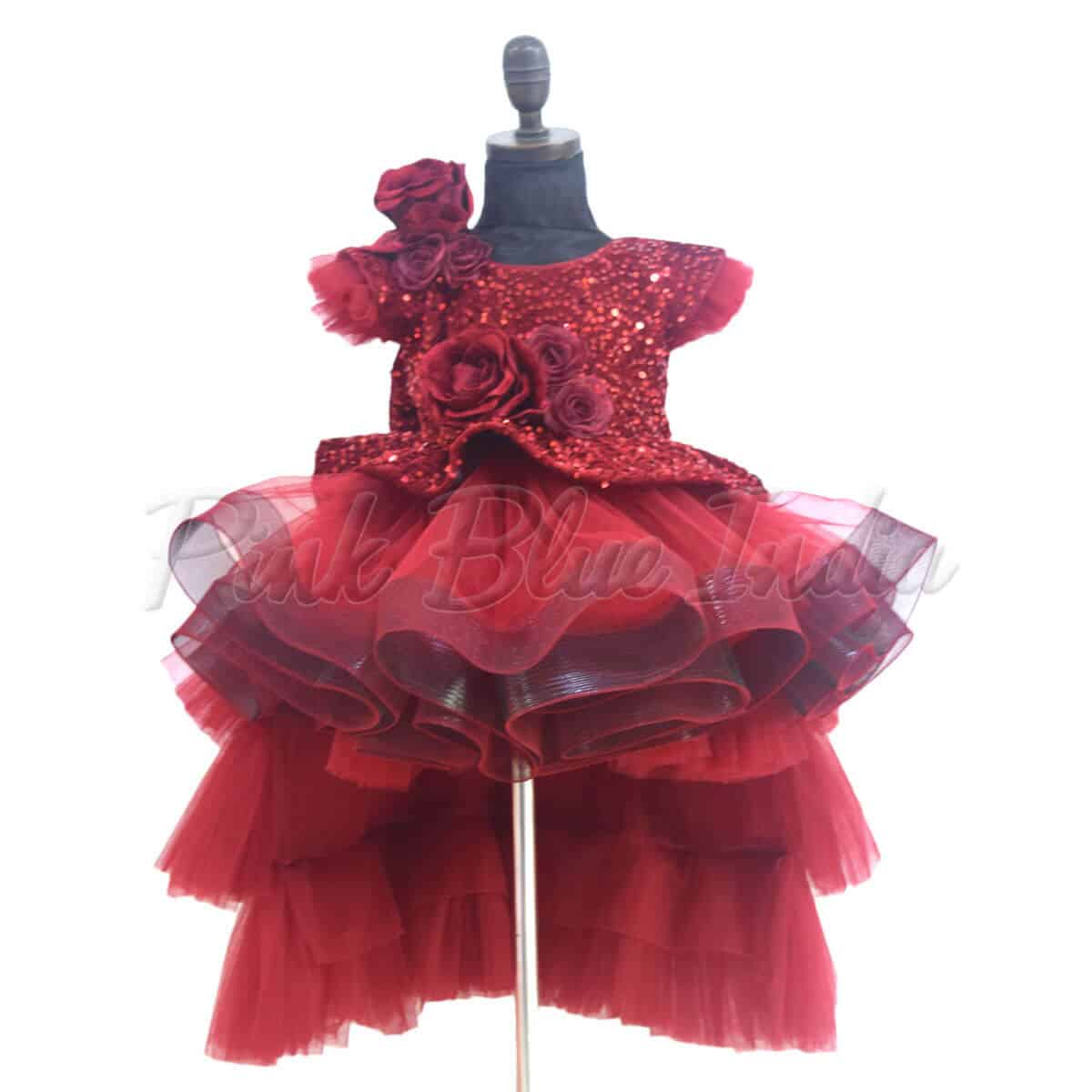 Girls velvet party wear gown for birthday outfit stylish elegant look